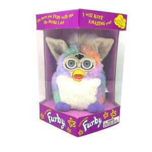 Furby Tie Dye Pastel Rainbow Gray Eyes 1999 Vintage Original Factory Sealed